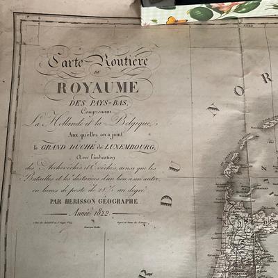 1815 1822 Antique French Map with Colored Tro Breiz Colored Map
