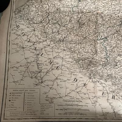 1815 1822 Antique French Map with Colored Tro Breiz Colored Map