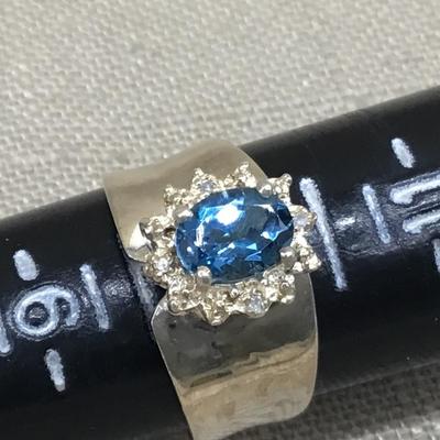 Blue Topaz 925 Silver Chunky Statement Ring ðŸ¥°