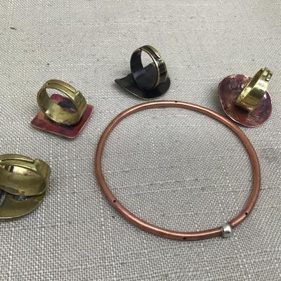 Lot Vintage adjustable and Copper Statement Rings