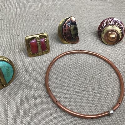 Lot Vintage adjustable and Copper Statement Rings