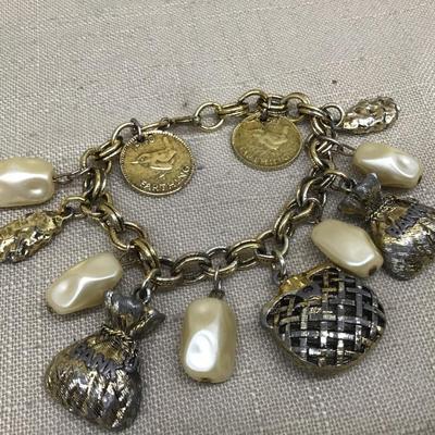 Vintage Bank Farthing Charm Bracelet