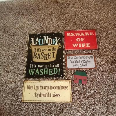 FOUR METAL SIGNS