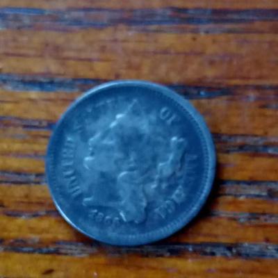LOT 50     1866 THREE CENT COIN