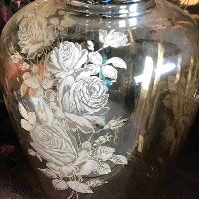 Large Floral Glass Globe