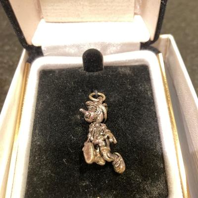 Lot A of Disney sterling silver collectible charms Tinkerbell, Pinocchio, Copper