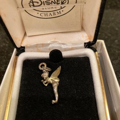 Lot A of Disney sterling silver collectible charms Tinkerbell, Pinocchio, Copper
