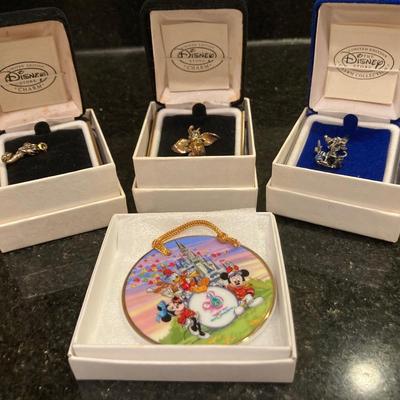 Lot of (B) Disney sterling silver collectible charms Dumbo, Jaq from Cinderella, Ariel and ornament.