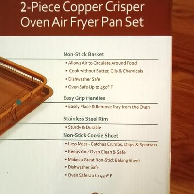 NEW IN BOX XL 2-PIECE COPPER CRISPER AND KITCHEN AID SLOTTED LADEL