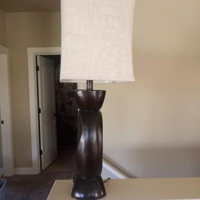 TWO HEAVY MATCHING TABLE LAMPS WITH SHADES