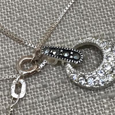 Silver 925 Marcasite Pendant and Silver 925 Chain