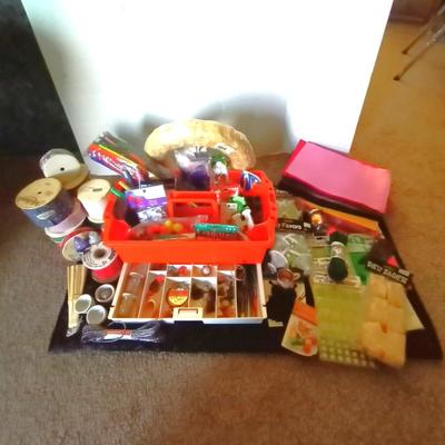 CARRY TOTE WITH DRAWER AND CRAFTING ITEMS