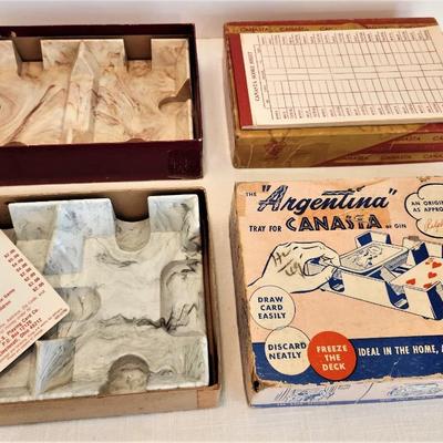 Lot #104  Vintage Canasta Card Holders in Box