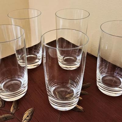 Lot #108  Lot of 5 Crystal Drinking Glasses