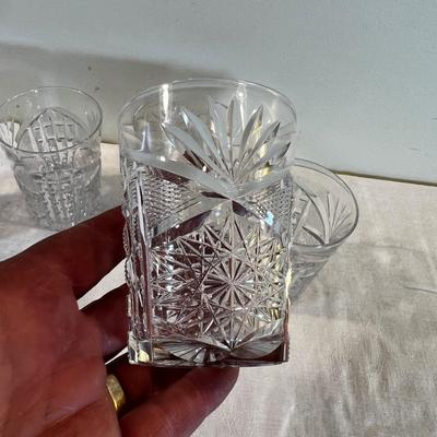 5 Cut Glass Crystal Tumblers 