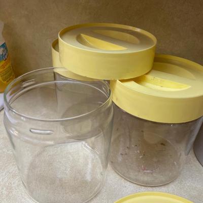 Vintage Glass Canisters, Mello Yellow