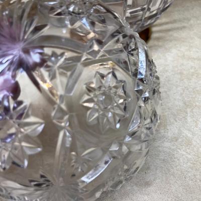 4 Clear Glass Serving Bowls 