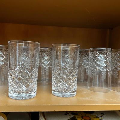 16 Crystal Etched Glass Tumblers
