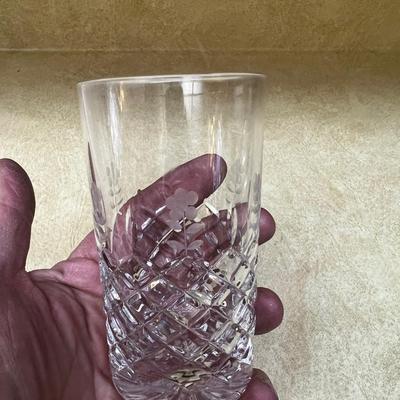 16 Crystal Etched Glass Tumblers