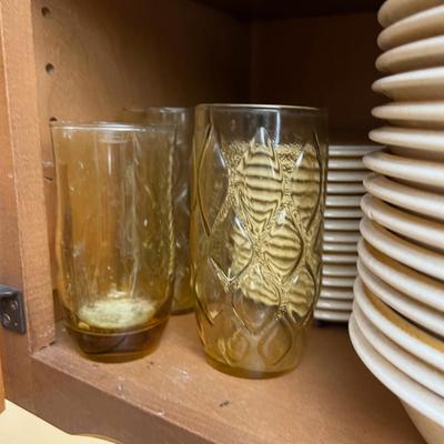 Mikasa Stoneware Sunflower Design Melissa Pattern Plus Extra Amber Tumblers 