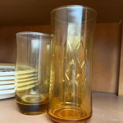 Mikasa Stoneware Sunflower Design Melissa Pattern Plus Extra Amber Tumblers 