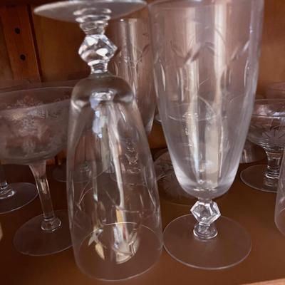 All the Loveliest Stemware in the World; Cut & etched, Tumblers, Goblets, Sherbets. 