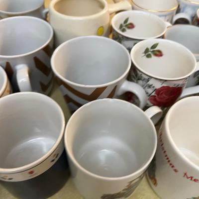 Ginormous Lot of Cups including Vintage Santa.