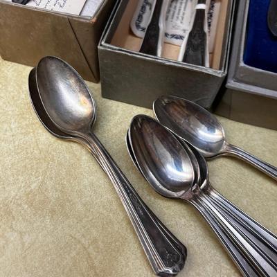 Silver Plate Mixed Lot Spoons, Fork, Ladle. 