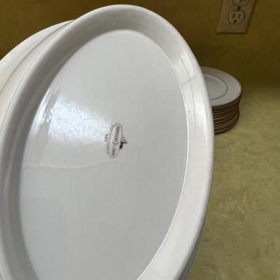 Franciscan China: Cups Saucers, Bread, Dessert and oval Server