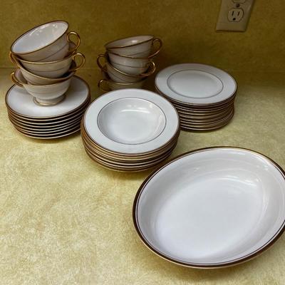Franciscan China: Cups Saucers, Bread, Dessert and oval Server