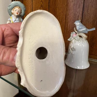 Ceramic Figurines and a bell