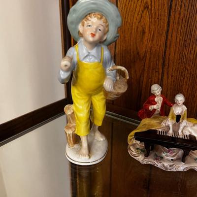 Ceramic Figurines and a bell