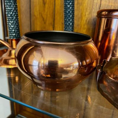 Copper Pieces; Candle Sticks and Bowls 