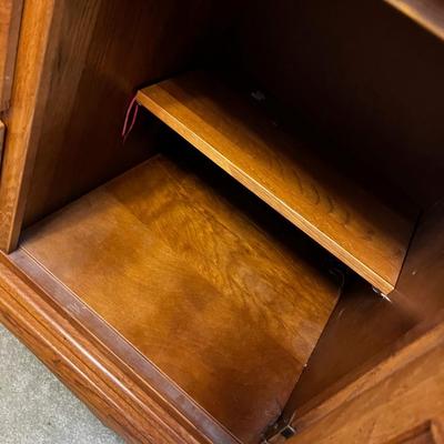 Country Rustic Oak China Cabinet