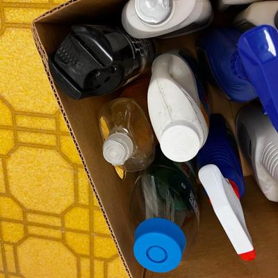 Box of Cleaning Supplies; 409 Carpet Cleaner etc.