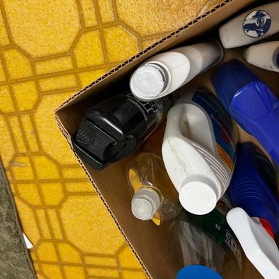 Box of Cleaning Supplies; 409 Carpet Cleaner etc.