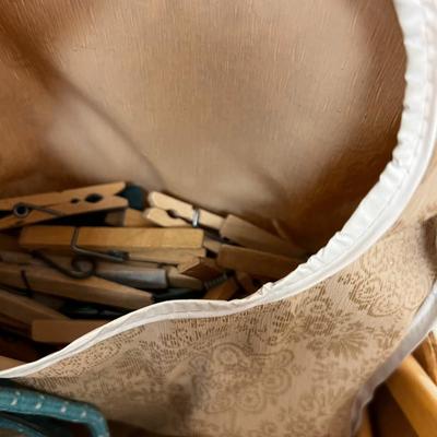 Ironing Board,  Cloths Pins, Iron, 