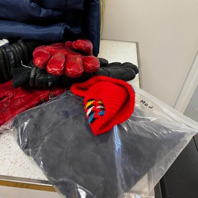 Box Full of Beanies, Scarfs, Gloves, Snow pants VINTAGE