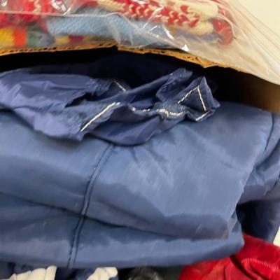 Box Full of Beanies, Scarfs, Gloves, Snow pants VINTAGE