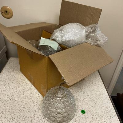 Box full of Glass Lamp Shades