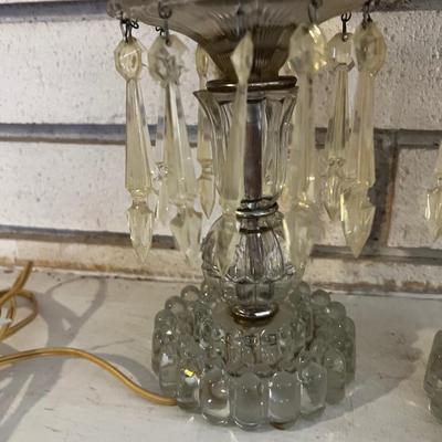 Pair of Crystal Dangle Lamps 