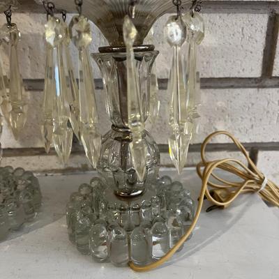 Pair of Crystal Dangle Lamps 