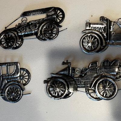 Little Antique Car Tin Wall Plaques 