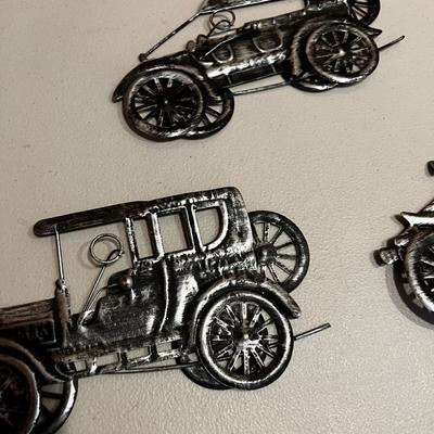 Little Antique Car Tin Wall Plaques 