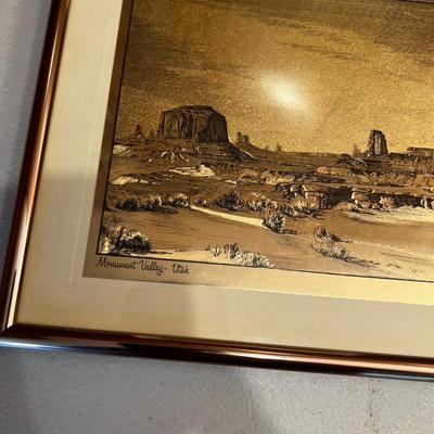 2 Copper Foil Prints of Fisher Towers and Monument Valley 