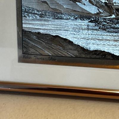 2 Copper Foil Prints of Fisher Towers and Monument Valley 