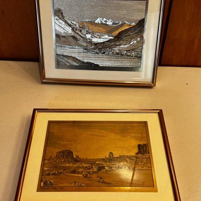 2 Copper Foil Prints of Fisher Towers and Monument Valley 