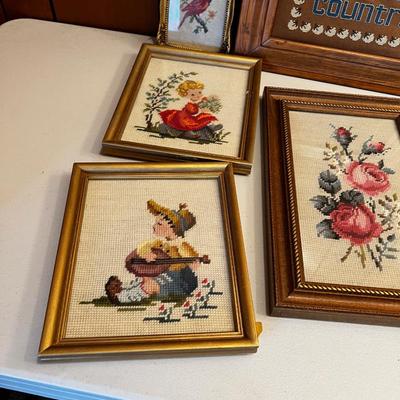 Framed Needlepoint Pieces 