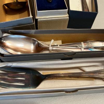 Silver Plated Serving ware; Forks, Ladles, Spoons