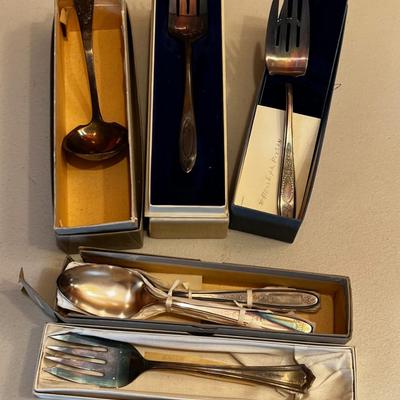 Silver Plated Serving ware; Forks, Ladles, Spoons